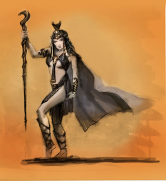 Female Priest concept art from the video game Age of Conan: Unchained