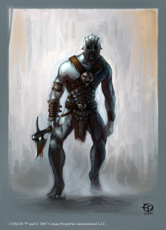 Hyperborean Splint Mail concept art from the video game Age of Conan: Unchained by Grant Regan