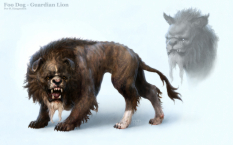 Khitan Guardian Lion concept art from the video game Age of Conan: Unchained by Per Oyvind Haagensen