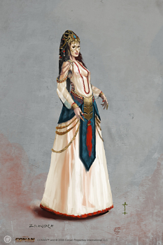 Lady Zelandra concept art from the video game Age of Conan: Unchained by Alex Tornberg