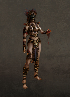 Acheronian Female Warrior concept art from the video game Age of Conan: Unchained