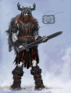 Vanir Male Warrior concept art from the video game Age of Conan: Unchained