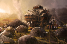 Hyrkanian Campsite concept art from the video game Age of Conan: Unchained by Ville-Valtteri Kinnunen