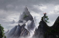 Khitai Great Wall concept art from the video game Age of Conan: Unchained by Grant Regan