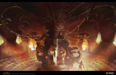 Serpent City Room concept art from the video game Age of Conan: Unchained by Fang Wang Lin