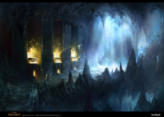Travel To Atlantis Corridor concept art from the video game Age of Conan: Unchained by Fang Wang Lin