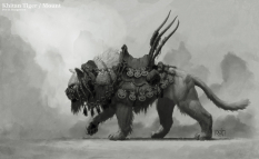 Khitan Tiger Mount concept art from the video game Age of Conan: Unchained by Per Oyvind Haagensen