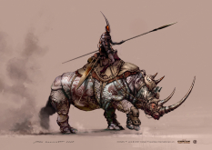 Rhino Mount concept art from the video game Age of Conan: Unchained by Stian Dahlslett