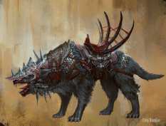 Wolf Mount concept art from the video game Age of Conan: Unchained by Fang Wang Lin