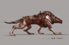 Wolf Mount concept art from the video game Age of Conan: Unchained by Stian Dahlslett