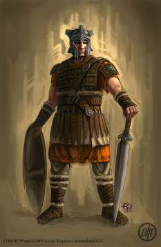 Bossonian Leather Armour concept art from the video game Age of Conan: Unchained by Grant Regan