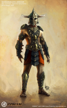 Epic Barbarian Armour concept art from the video game Age of Conan: Unchained by Grant Regan