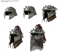 Hyrkanian Light Helmets concept art from the video game Age of Conan: Unchained by Ville-Valtteri Kinnunen