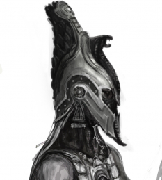 Stygian Guard Helmet concept art from the video game Age of Conan: Unchained