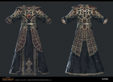 Clothing concept art from the video game Age of Conan: Unchained by Fang Wang Lin