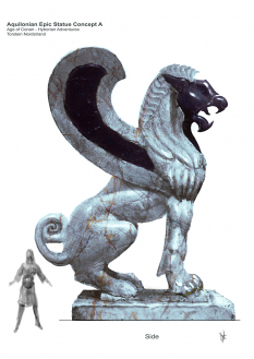 Aquilonian Epic Statue concept art from the video game Age of Conan: Unchained by Torstein Nordstrand