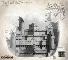 Palace Of Cetriss concept art from the video game Age of Conan: Unchained by Grant Regan