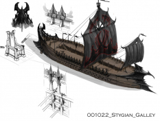 Stygian Galley concept art from the video game Age of Conan: Unchained