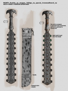 Kushite Ironwood Sword concept art from the video game Age of Conan: Unchained