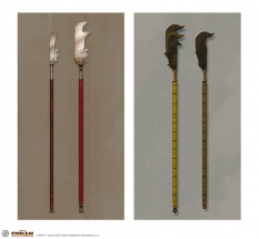 Polearms concept art from the video game Age of Conan: Unchained by Alex Tornberg