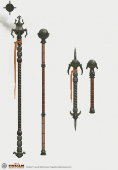 Yag-Kosha Weapons concept art from the video game Age of Conan: Unchained by Alex Tornberg