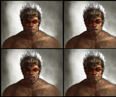 Monkey Face Expressions concept art from the video game Enslaved: Odyssey to the West by Alessandro Taini