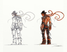 Monkey Line Art concept art from the video game Enslaved: Odyssey to the West by Alessandro Taini