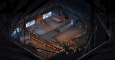 The Great Hall concept art from the video game The Banner Saga by Arnie Jorgensen