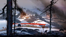 Travel Fires concept art from the video game The Banner Saga by Arnie Jorgensen
