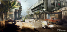 Benghazi Police Station concept art from the video game Splinter Cell: Blacklist by Nacho Yague