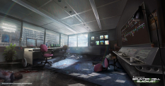 Communication Room concept art from the video game Splinter Cell: Blacklist by Nacho Yague