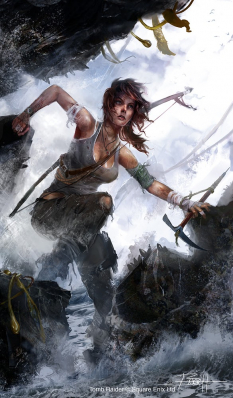 Lithograph concept art from the video game Tombraider (2013) by Brenoch Adams