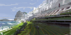 Vekta City Agriculture concept art from the video game Killzone Shadow Fall