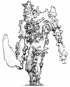 Colossus Sketch concept art from the video game Shadow of the Colossus