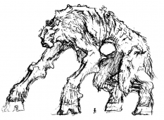 Unused Colossus Sketch concept art from the video game Shadow of the Colossus