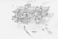 House Merchant concept art from the video game Dungeon Runners by Joe Madureira