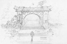 Town Entrance Craise concept art from the video game Dungeon Runners by Joe Madureira