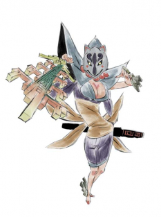 Evil Rao concept art from the video game Okami