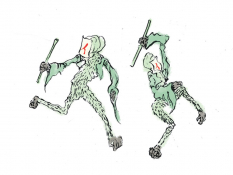 Green Imp concept art from the video game Okami