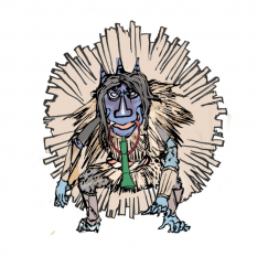 Namahage concept art from the video game Okami