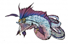 Water Dragon concept art from the video game Okami