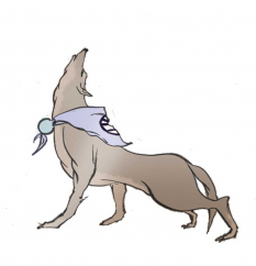 Canine Warrior Hayabusa (Chu) concept art from the video game Okami