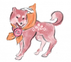 Canine Warrior Ume (Jin) concept art from the video game Okami