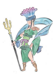 Dragon Guard concept art from the video game Okami