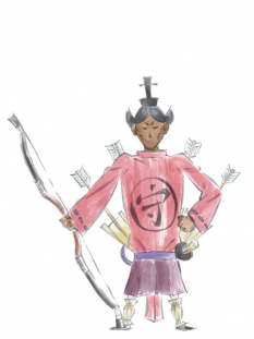 Emperors Guard concept art from the video game Okami