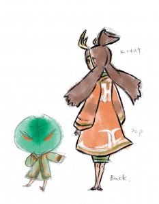 Kai concept art from the video game Okami