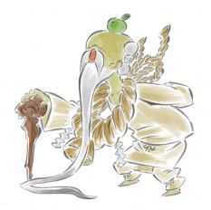Mr Grapefruit concept art from the video game Okami