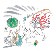 Mr Orange concept art from the video game Okami