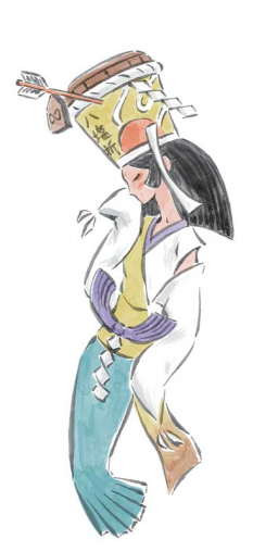 Nami concept art from the video game Okami