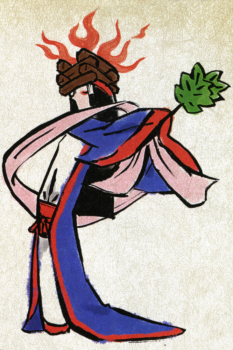 Queen Himiko concept art from the video game Okami